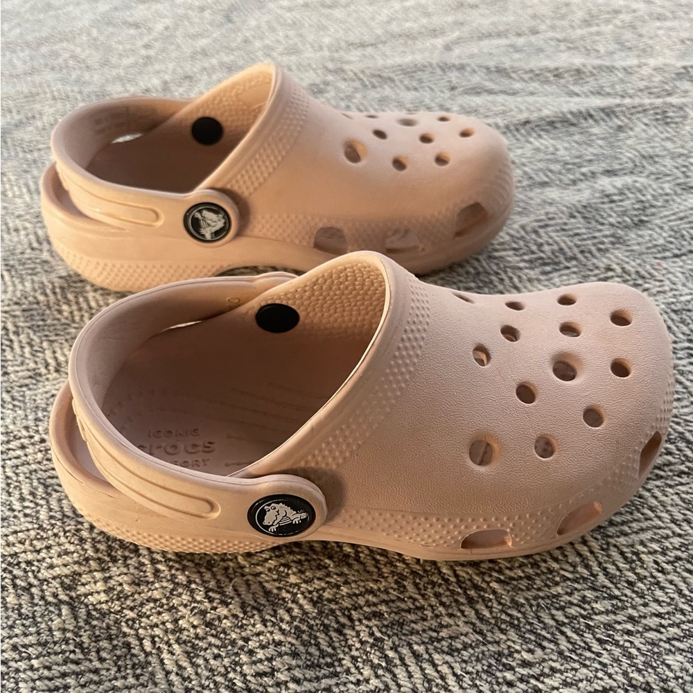 Beige Toddler CROCS Size 10C Good Condition Clogs Slip On Water Shoes 10